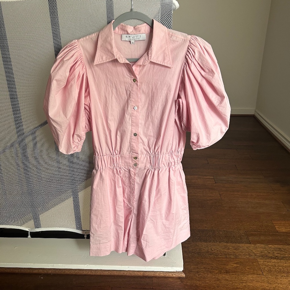 pink hunter bell romper